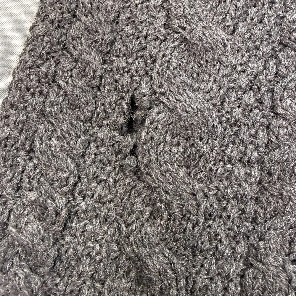 Aran Crafts Merino Wool Cable Knit Full Zip Cardigan Sweater Ireland Sz M Gray - Picture 11 of 11